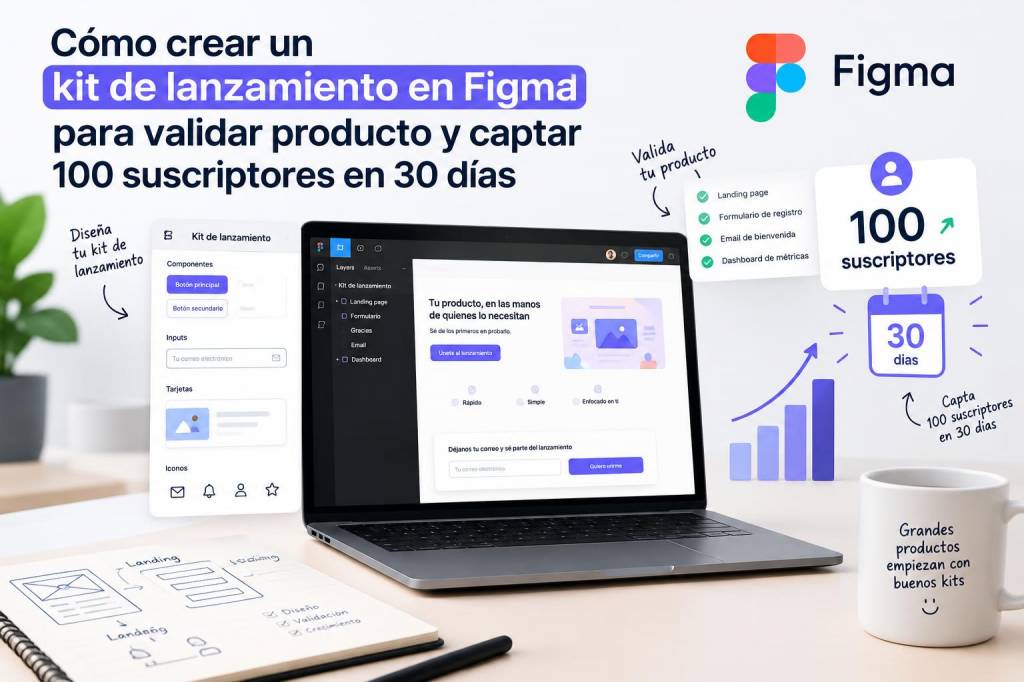 Cómo crear un kit de lanzamiento en figma para validar producto y captar 100 suscriptores en 30 días